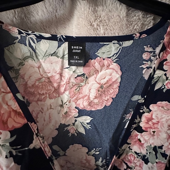 SHEIN Dresses & Skirts - 2 for $15 SHEIN 1XL pink flowers , black dress